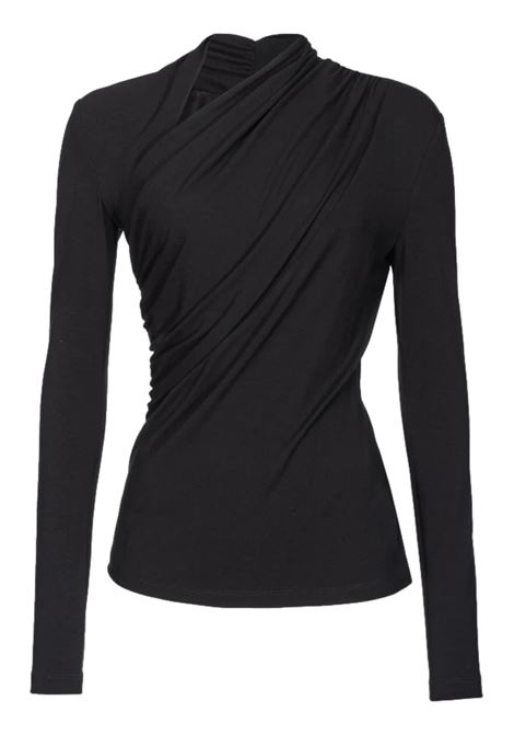 JERSEY SWEATER WITH DRAPE PINKO | sweaters | 102363 A1DEZ99